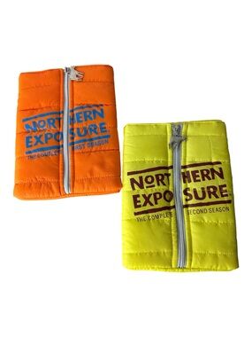 NORTHERN EXPOSURE Yellow Orange Quilted Puffer Zipper DVD Cases *CASES ONLY*
